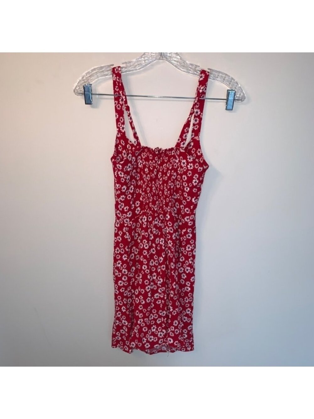 Reformation Baldwin Dress Red Daisy Print Mini Dress 4 - Picture 7 of 14